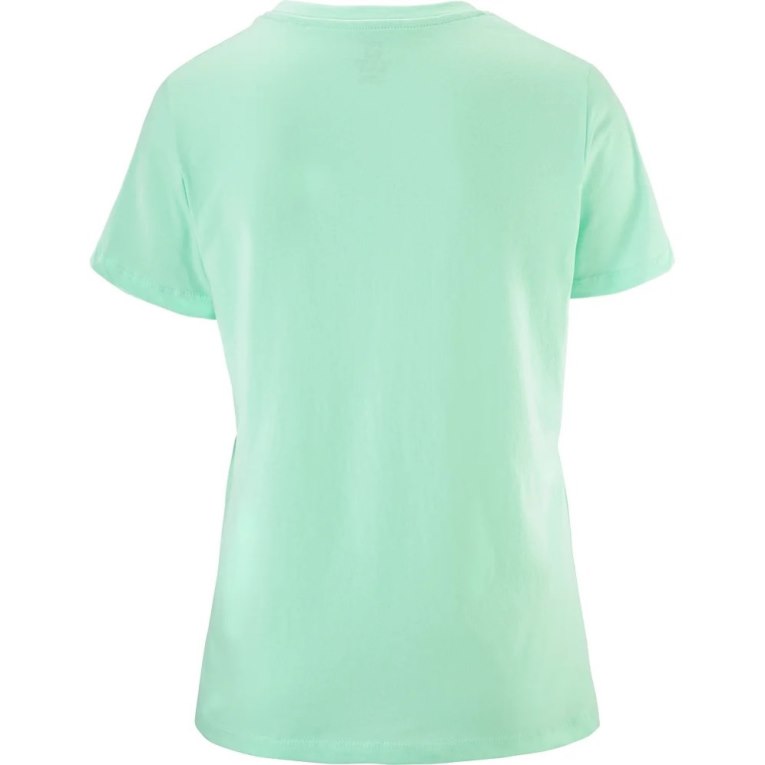 Mint Salomon Outlife Big Logo Short Sleeve Women's T-Shirts | IE CM9561